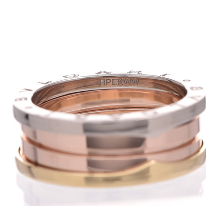 Bulgari 18K Rose White Yellow Gold B.Zero1 3 Band Ring 60 9 4 of 5