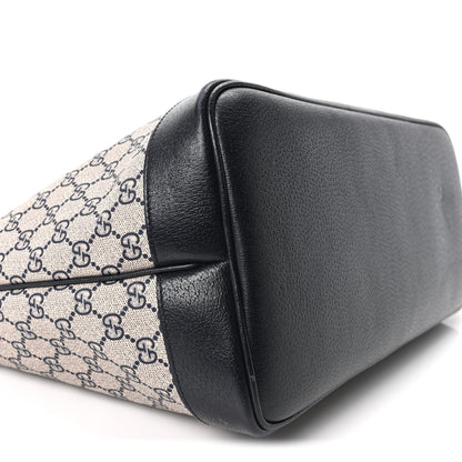 Gucci GG Supreme Monogram Textured Dollar Calfskin Web Large Ophidia Tote Beige Blue 8 of 9