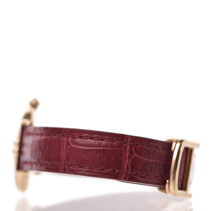 Cartier 18K Yellow Gold Alligator Diamond 24mm Must de Colisee Quartz Watch Red 4 of 19