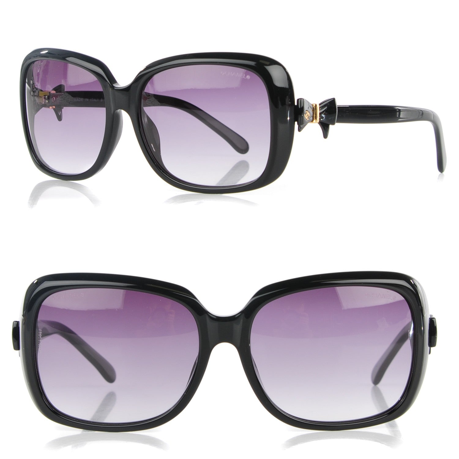 Chanel Acetate CC Bow Sunglasses 5171 Black Red 1 of 7