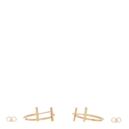 Tiffany 18K Yellow Gold Medium T Wire Hoop Earrings 3 of 5