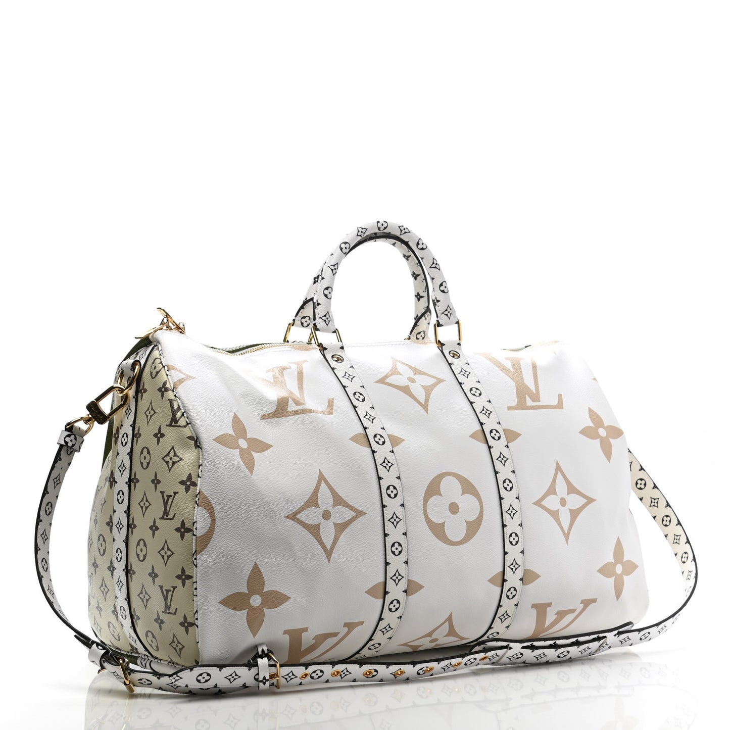 Monogram Giant Keepall Bandouliere 50 Kaki Beige