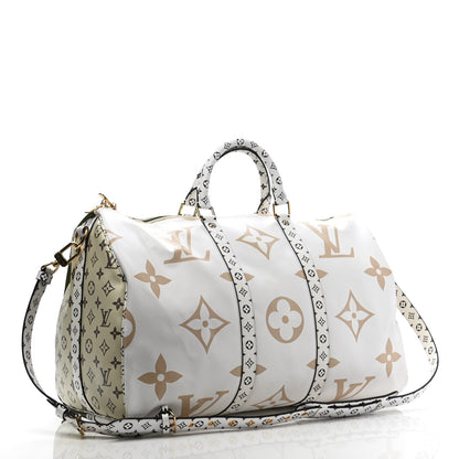 Louis Vuitton Monogram Giant Keepall Bandouliere 50 Kaki Beige 3 of 9