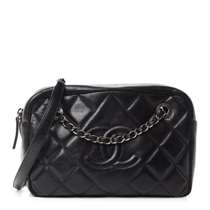Chanel Lambskin Quilted Small Diamond CC Camera Case Black 1 of 11