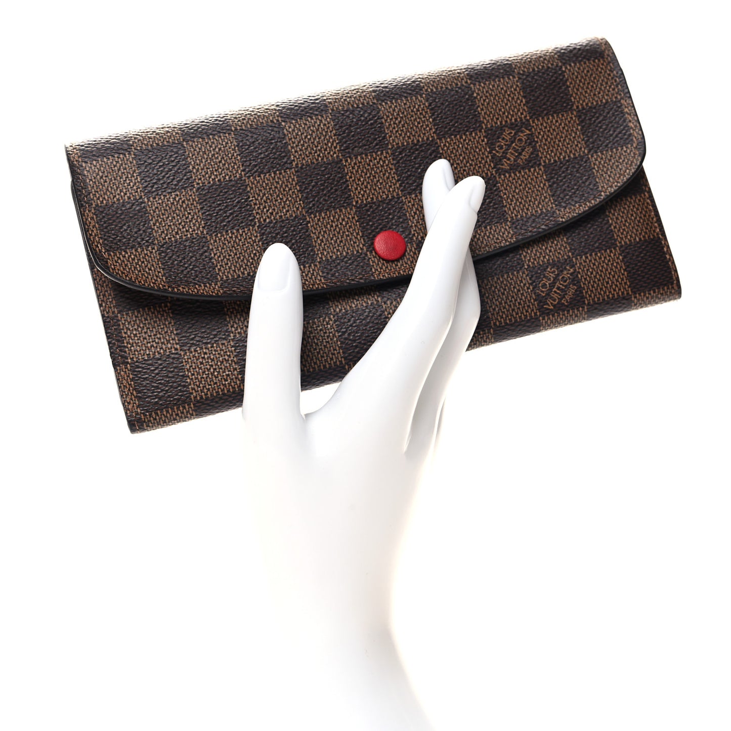 Damier Ebene Emilie Wallet Red