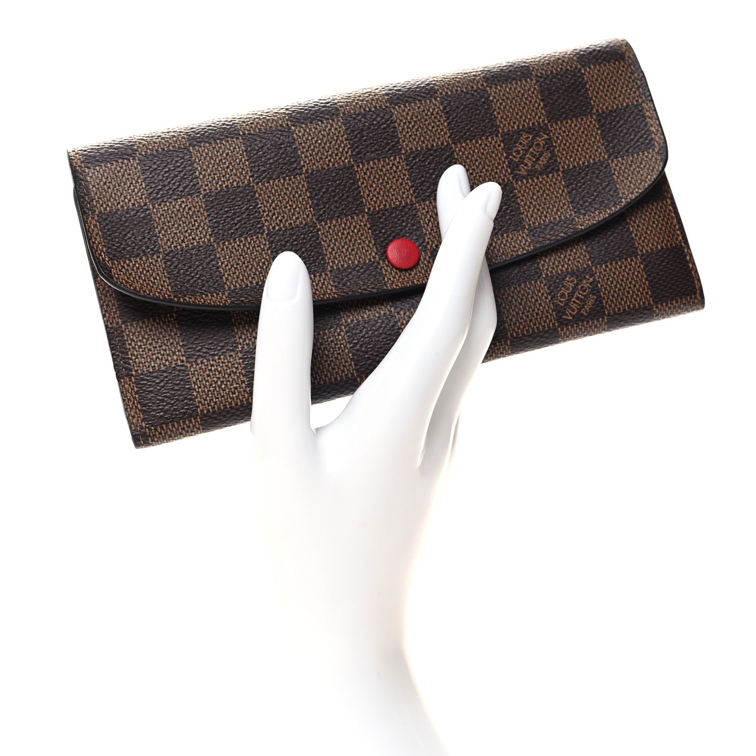 Louis Vuitton Damier Ebene Emilie Wallet Red 2 of 9