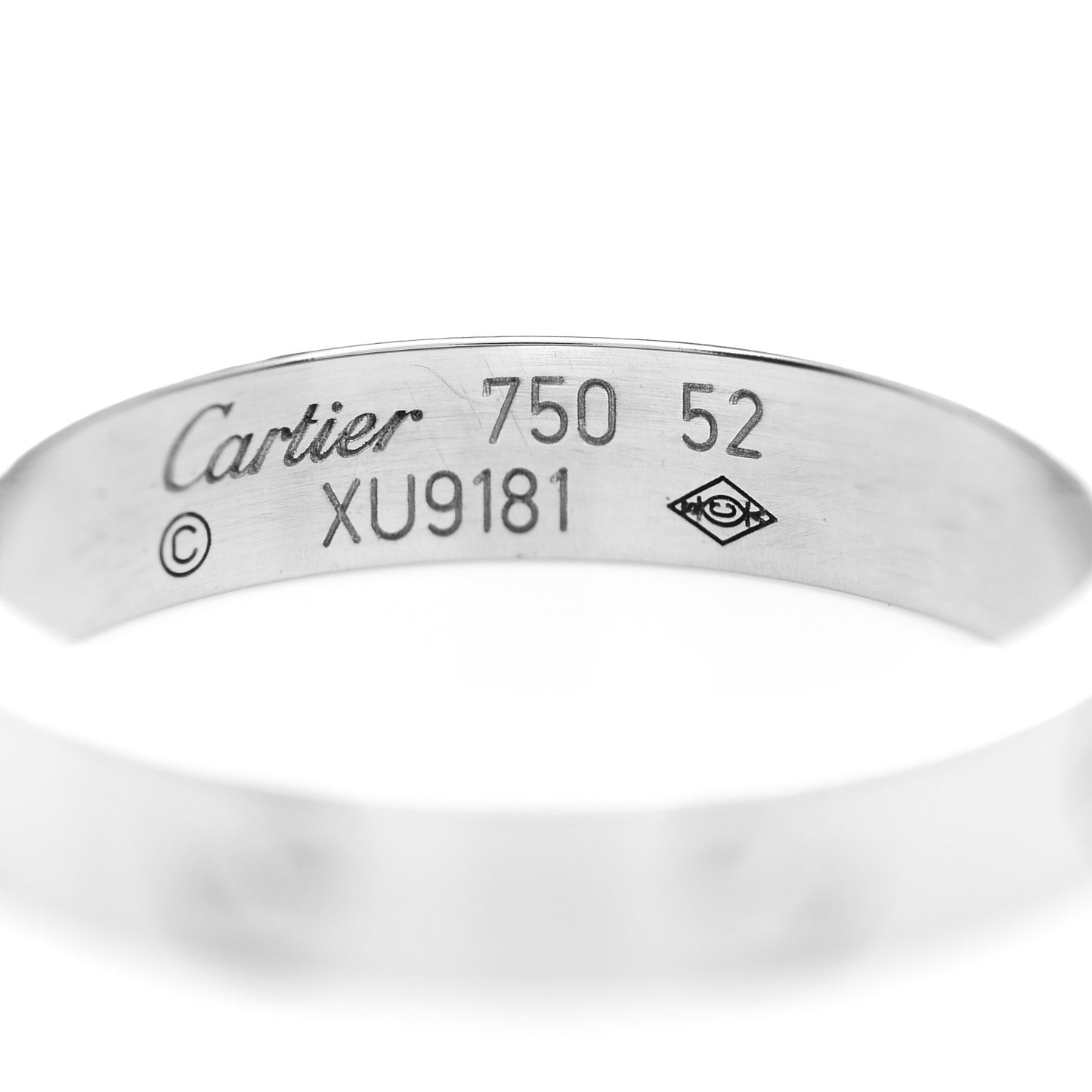 18K White Gold 3.5mm LOVE Wedding Band Ring 52 6