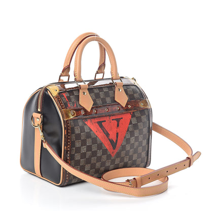 Louis Vuitton Transformed Damier Ebene Time Trunk Speedy Bandouliere 25 Black 3 of 9