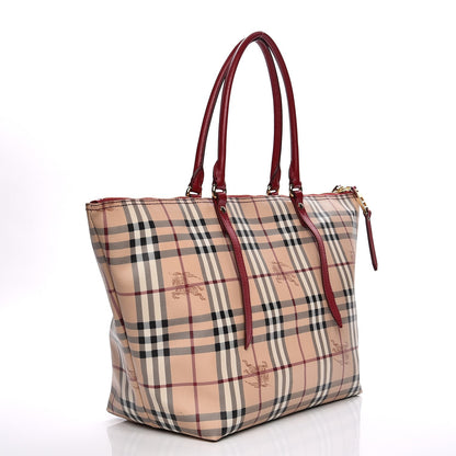 Burberry Haymarket Check Medium Salisbury Tote Military Red 3 of 13