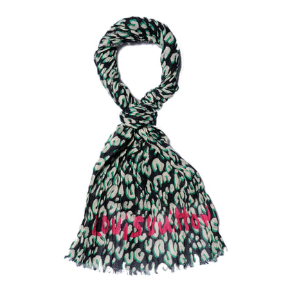 Louis Vuitton Cotton Leopard Pareo Scarf Blue Infini 1 of 7