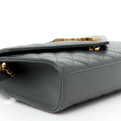 Saint Laurent Grain De Poudre Textured Mixed Matelasse Triquilt Small Monogram Satchel Pebble 10 of 11