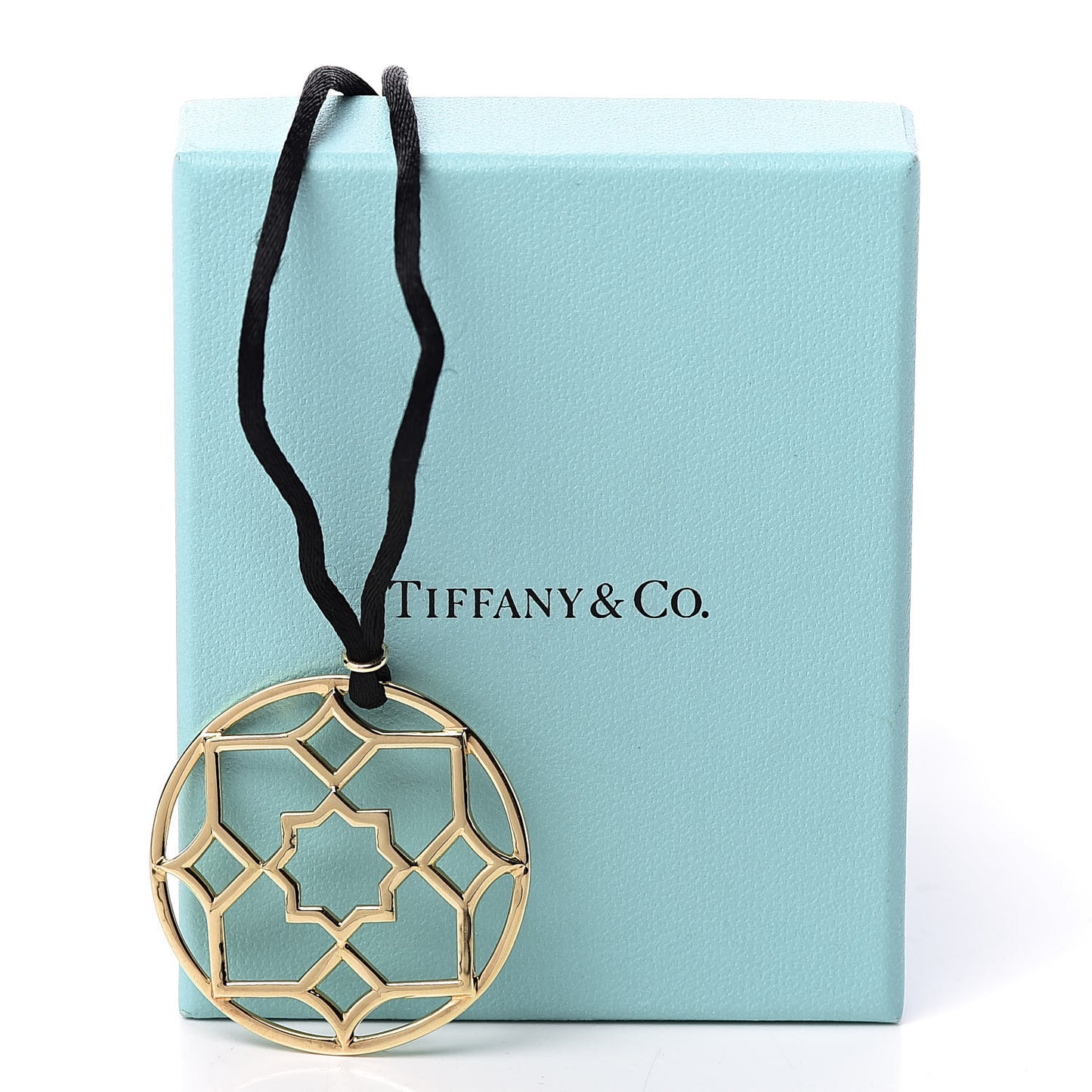 18K Yellow Gold Paloma Picasso Zellige Medallion Pendant Cord Necklace