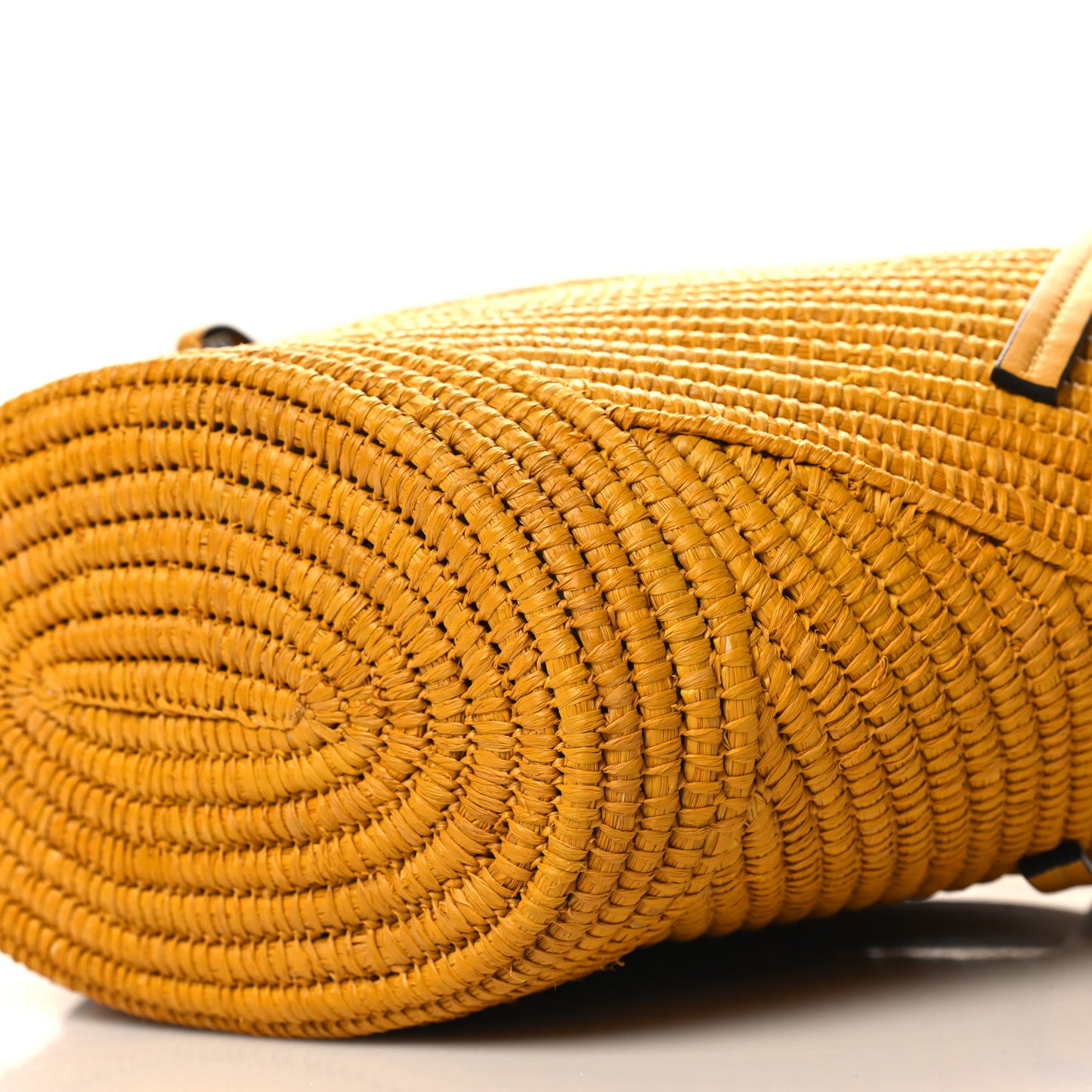 Calfskin Raffia Paulas Ibiza Petal Basket Tote Bag Ochre