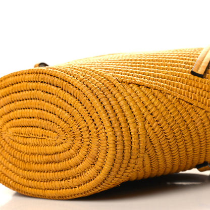 Loewe Calfskin Raffia Paulas Ibiza Petal Basket Tote Bag Ochre 10 of 10