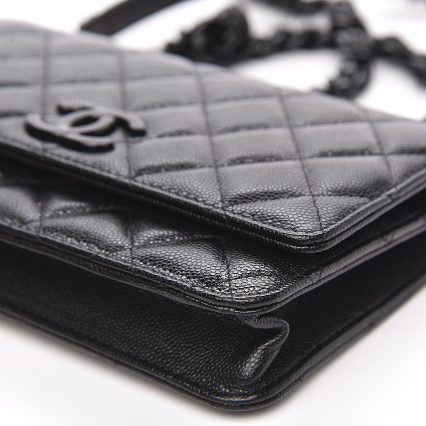 Caviar Quilted My Everything Wallet On Chain WOC Black