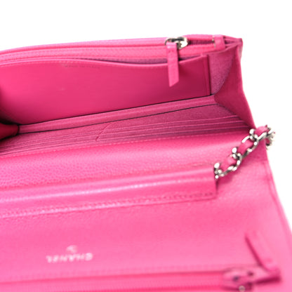 Chanel Caviar Quilted Wallet on Chain WOC Pink 4 of 11