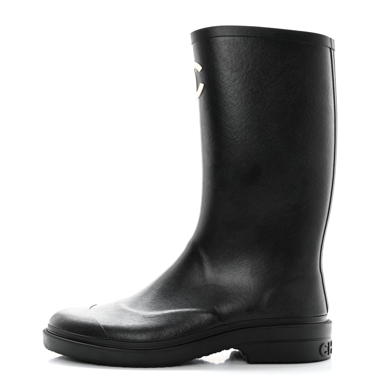 Chanel Caoutchouk CC High Boots 42 Black 1 of 9