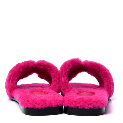 Hermes Woolskin Oran Sandals 36 Rose Fuchsia 4 of 6