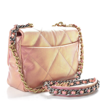 Chanel Iridescent Calfskin Quilted Medium 19 Flap Pink 3 of 10
