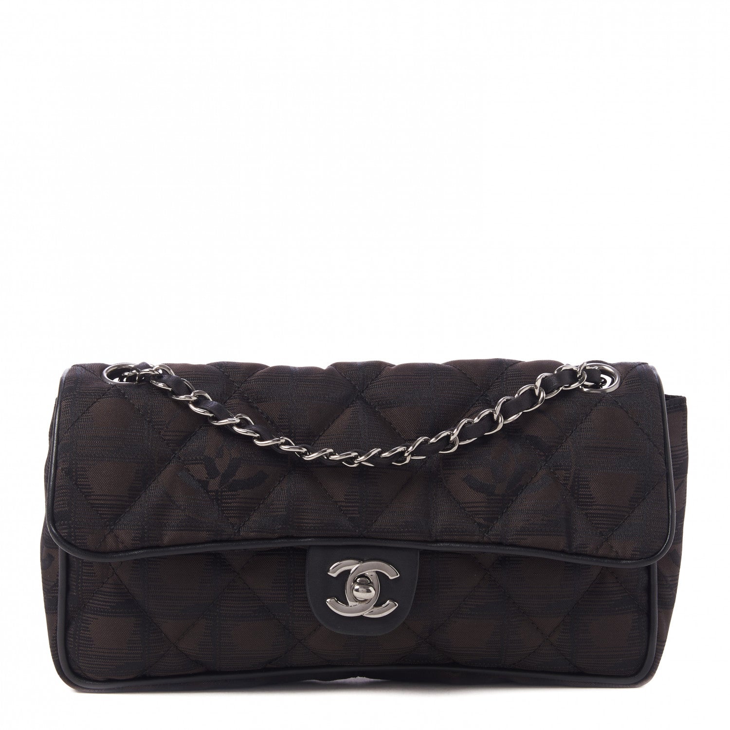 Chanel Nylon Quilted Travel Flap Dark Brown 1 of 8