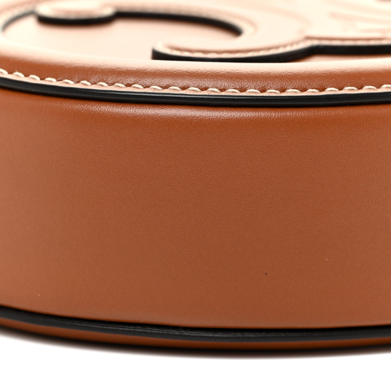 Celine Smooth Calfskin Cuir Small Triomphe Oval Crossbody Purse Tan 7 of 9