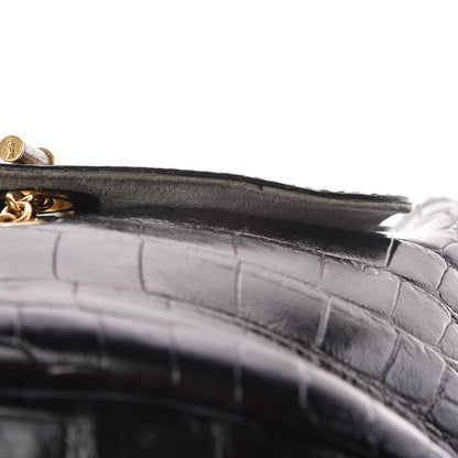 Saint Laurent Alligator Capri Flap Hobo Black 10 of 13