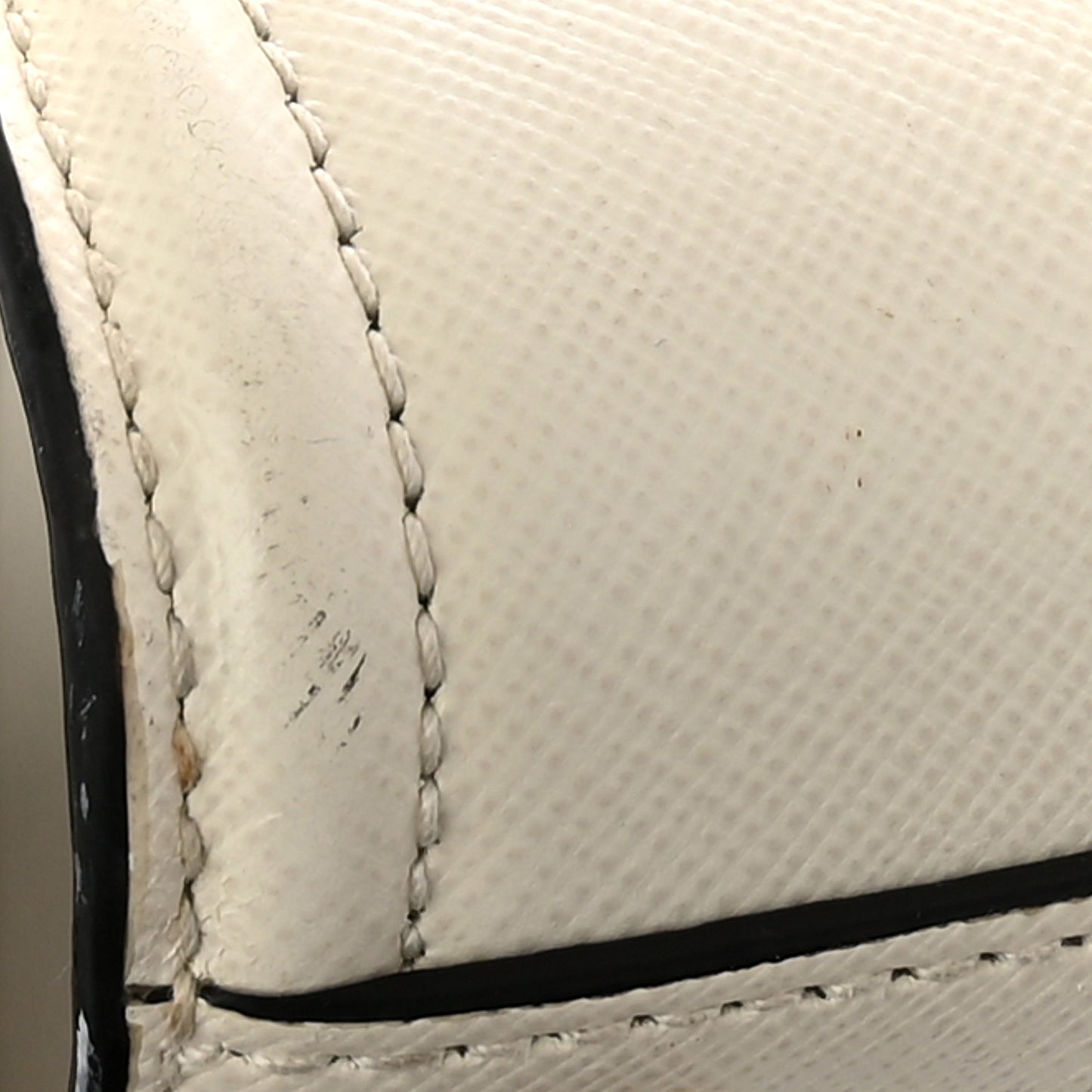 Saffiano Soft Calfskin Zippered Tote  White