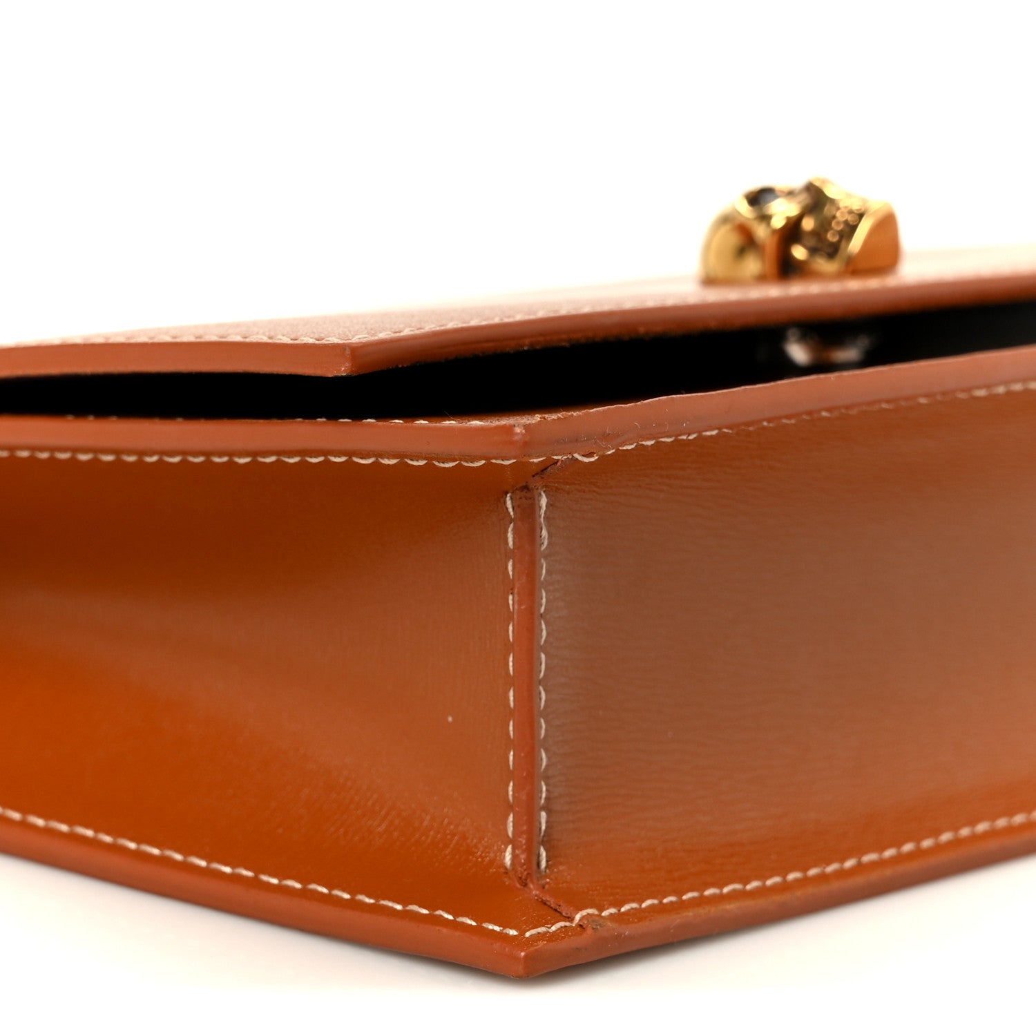 Alexander McQueen Calfskin Mini Skull Chain Crossbody Bag Caramel