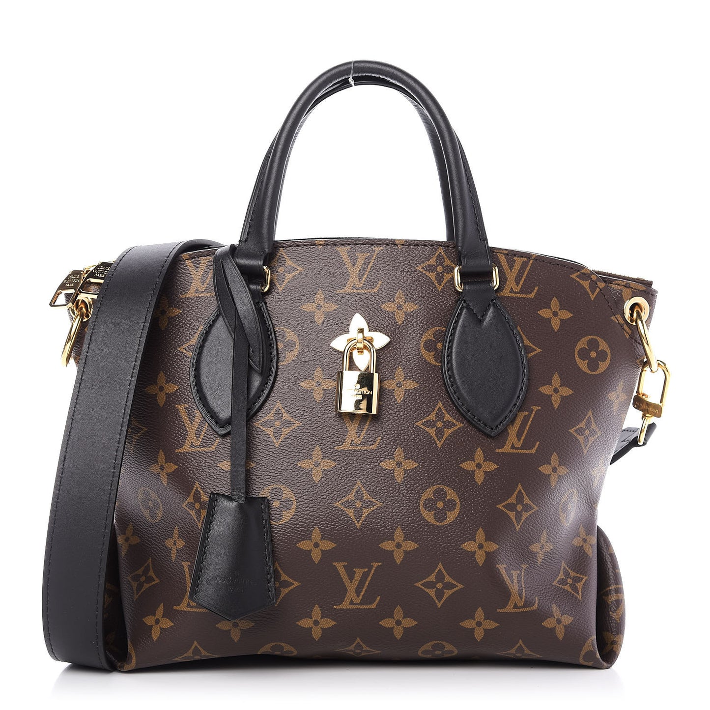 Monogram Flower Zipped Tote PM Black