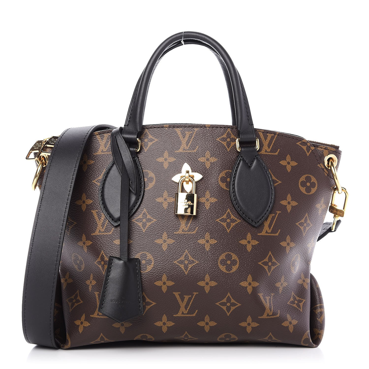 Louis Vuitton Monogram Flower Zipped Tote PM Black 1 of 13