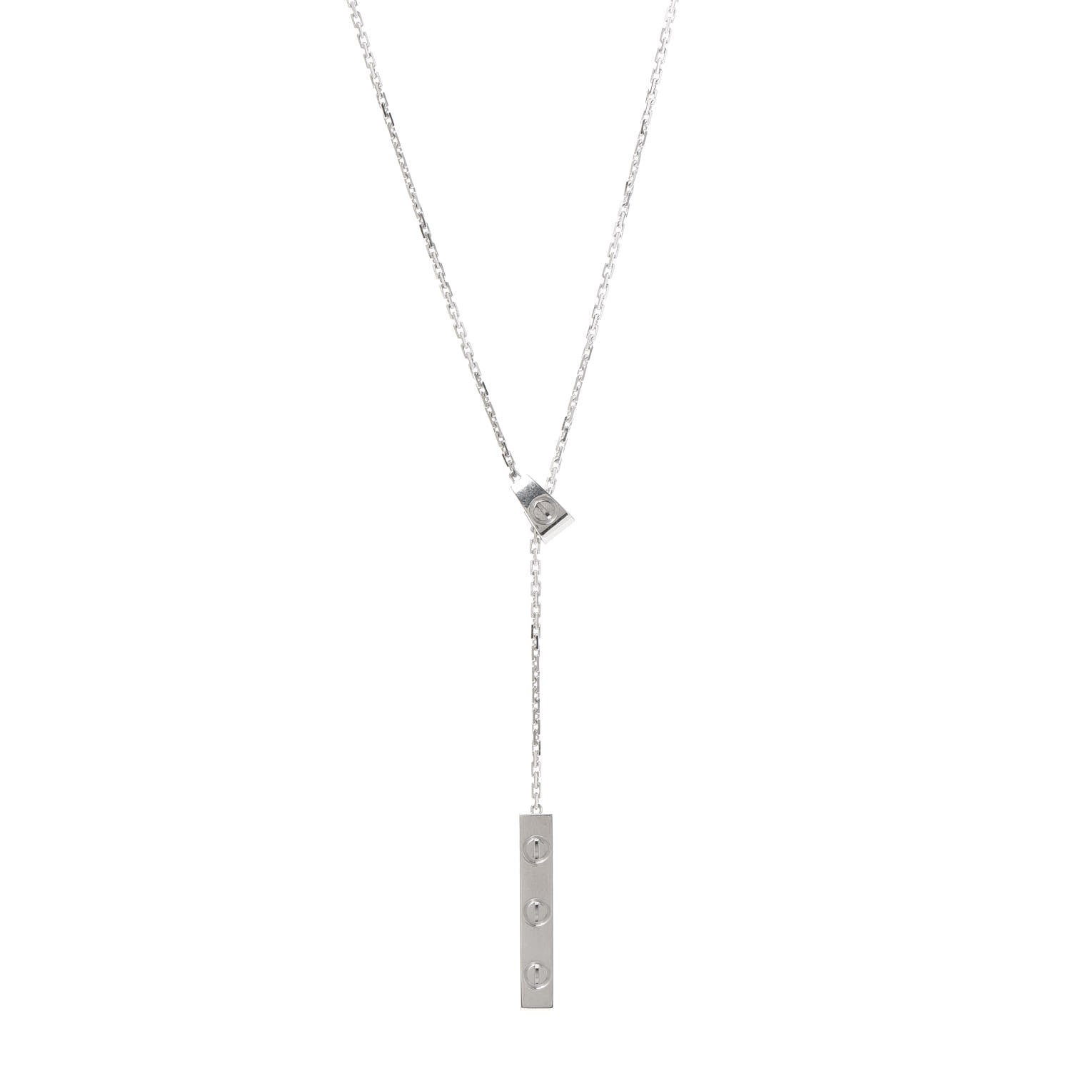 Cartier 18K White Gold LOVE Lariat Necklace 1 of 5