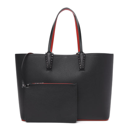 Christian Louboutin Calfskin Spikes East West Cabata Tote Black 1 of 11