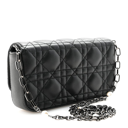 Christian Dior Lambskin Cannage Dior Talk Phone Pouch Black 3 of 10