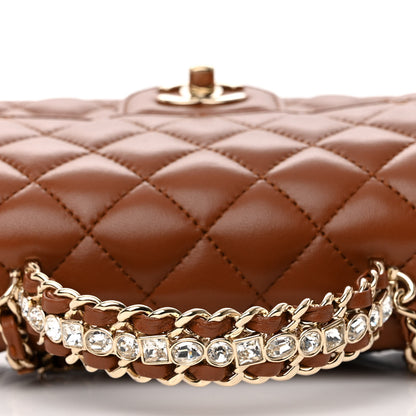 Chanel Lambskin Quilted Crystal Top Handle Rectangular Flap Brown 11 of 12