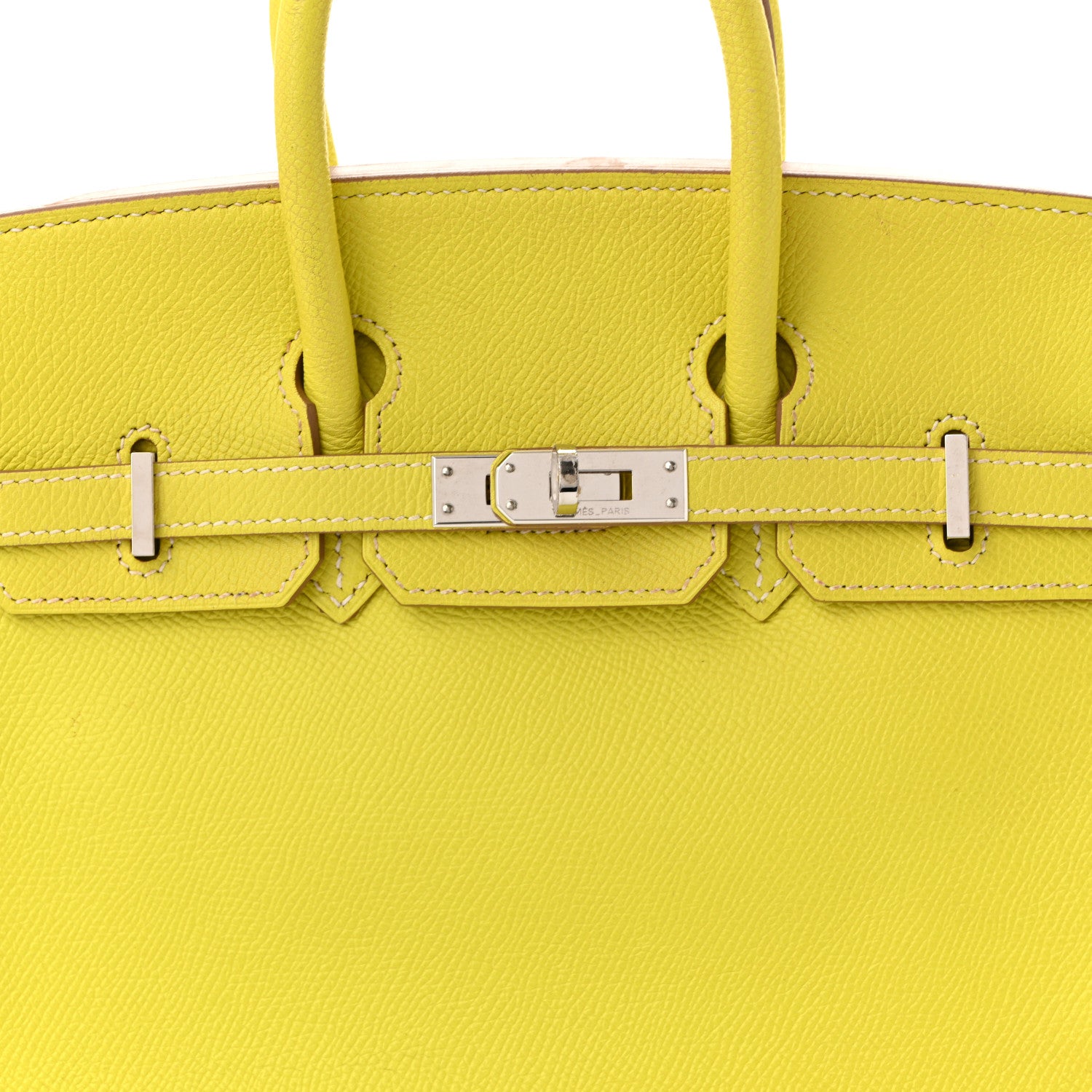 Hermes Epsom Candy Birkin 25 Lime Gris Perle 8 of 11