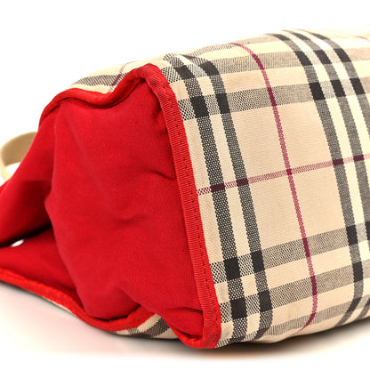 Burberry Vintage Check Tote Red 9 of 12