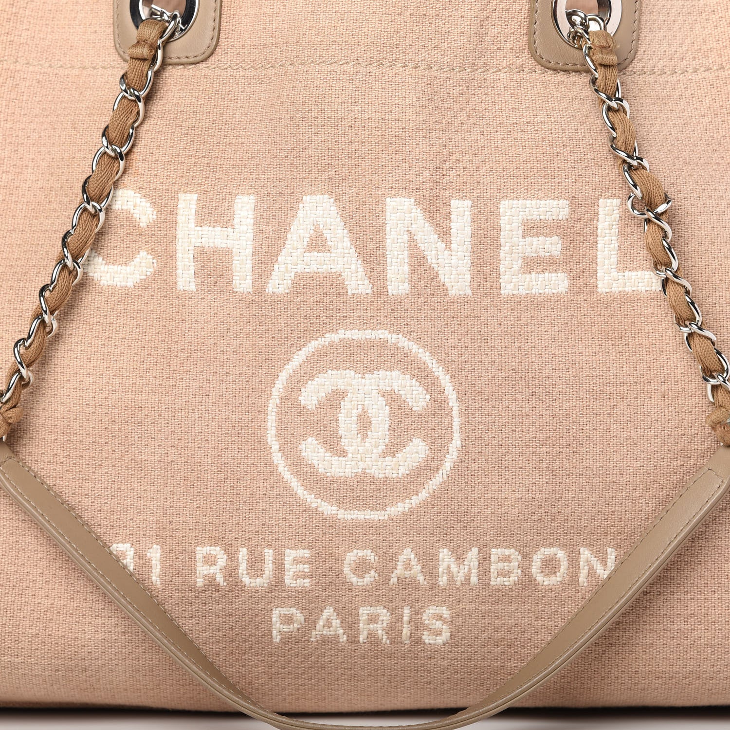 Chanel Canvas Small Deauville Tote Ecru 10 of 10