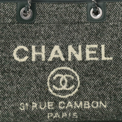 Chanel Mixed Fibers Calfskin Small Deauville Tote Green 8 of 11