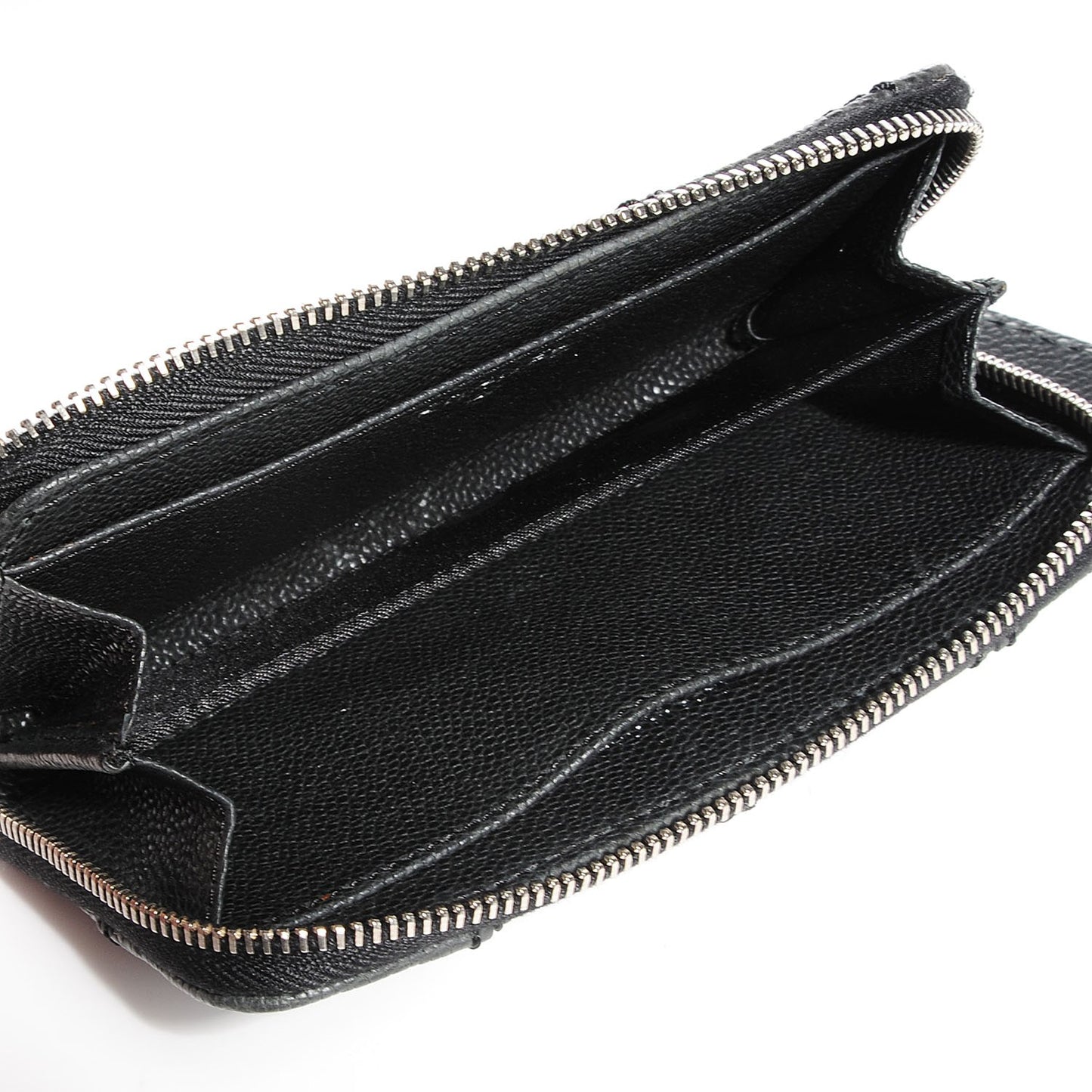 Caviar Outdoor Ligne Zip Coin Purse Wallet Black