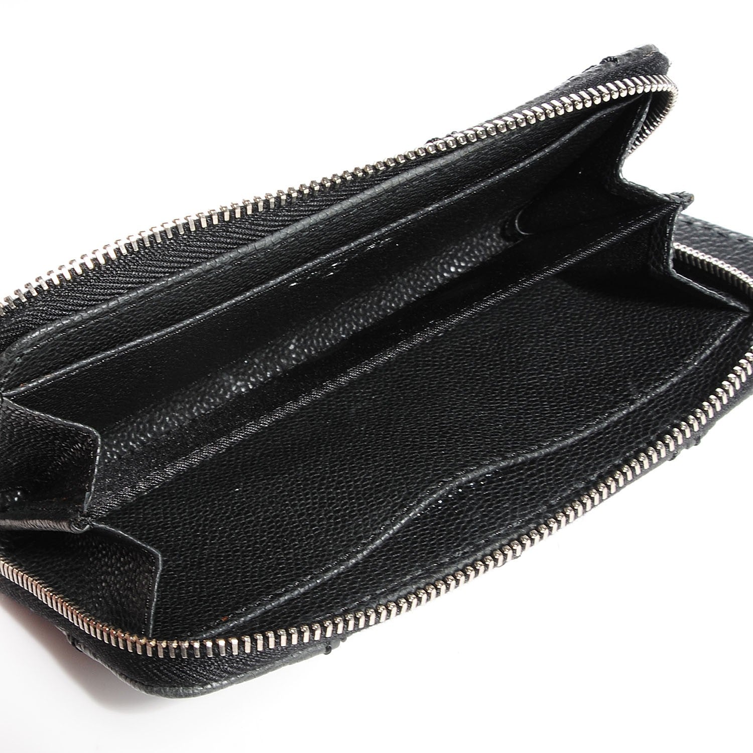Chanel Caviar Outdoor Ligne Zip Coin Purse Wallet Black 5 of 8