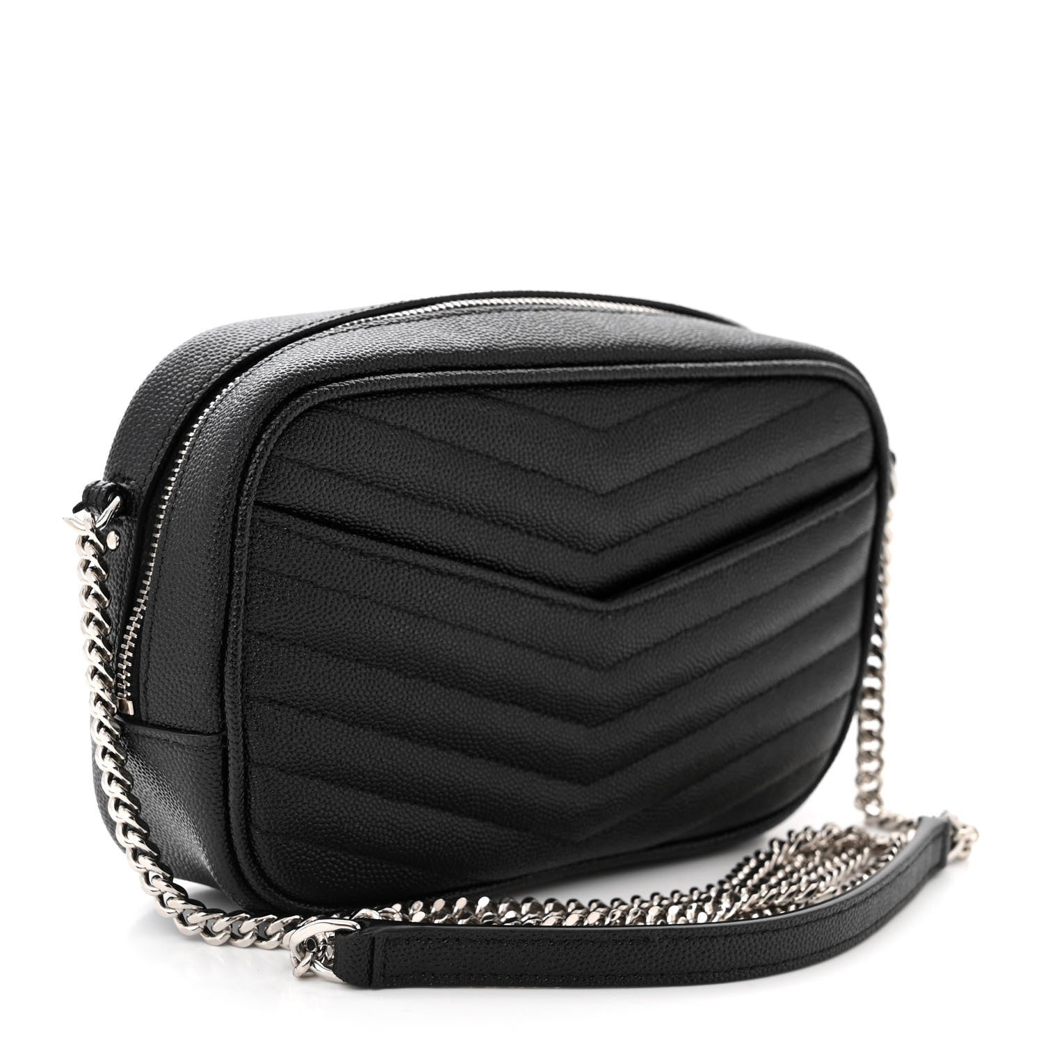Saint Laurent Grain De Poudre Matelasse Monogram Mini Lou Camera Bag Black 3 of 11