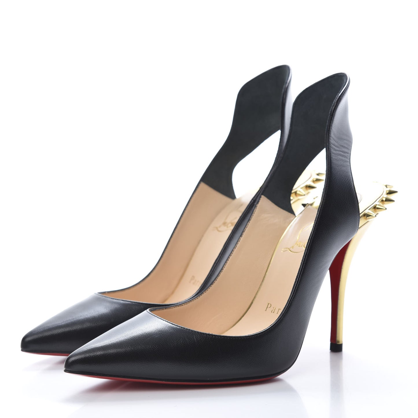 Kid Specchio Survivita 100 Slingback Pumps 36.5 Black Gold