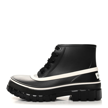 Givenchy Rubber Lug Sole Lace Up Ankle Boots 40 Black White 1 of 8