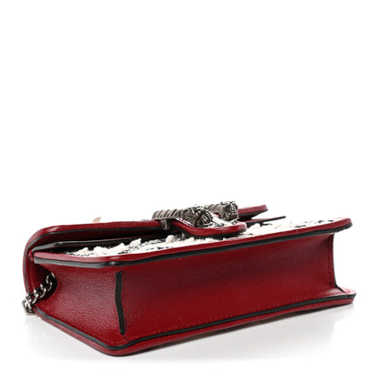 Gucci Tweed GG Monogram Super Mini Dionysus Shoulder Bag White Black Romantic Cherry 4 of 10