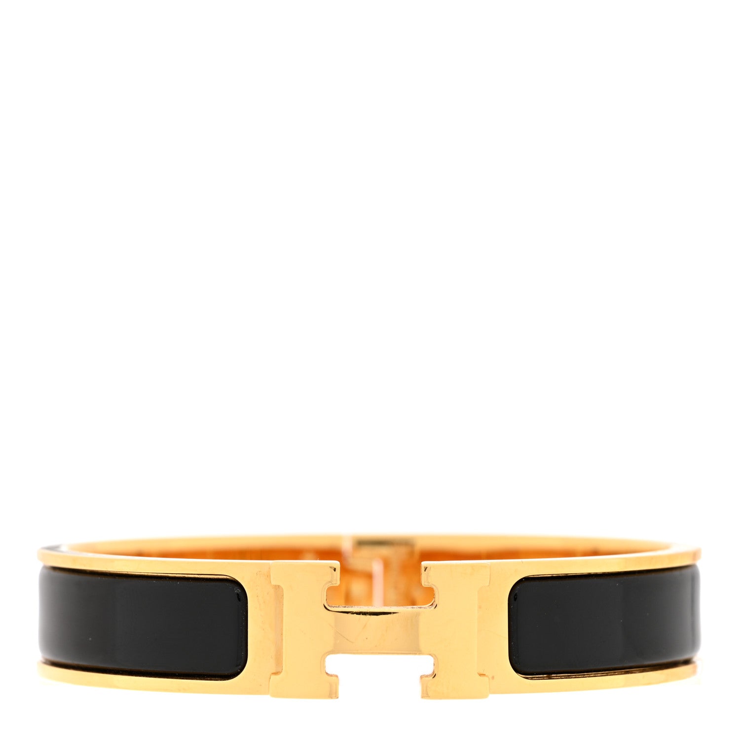 Hermes Enamel Narrow Clic Clac H PM Bracelet Black 1 of 5