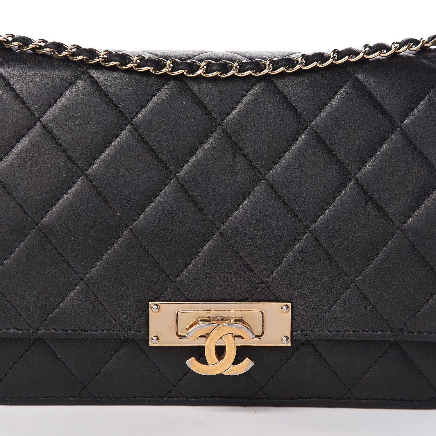 Chanel Lambskin Quilted Golden Class Wallet on Chain WOC Black 22 of 39