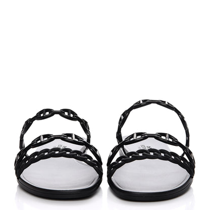 Hermes Rubber Chaine d'Ancre Rivage Sandals 38 Black 3 of 8