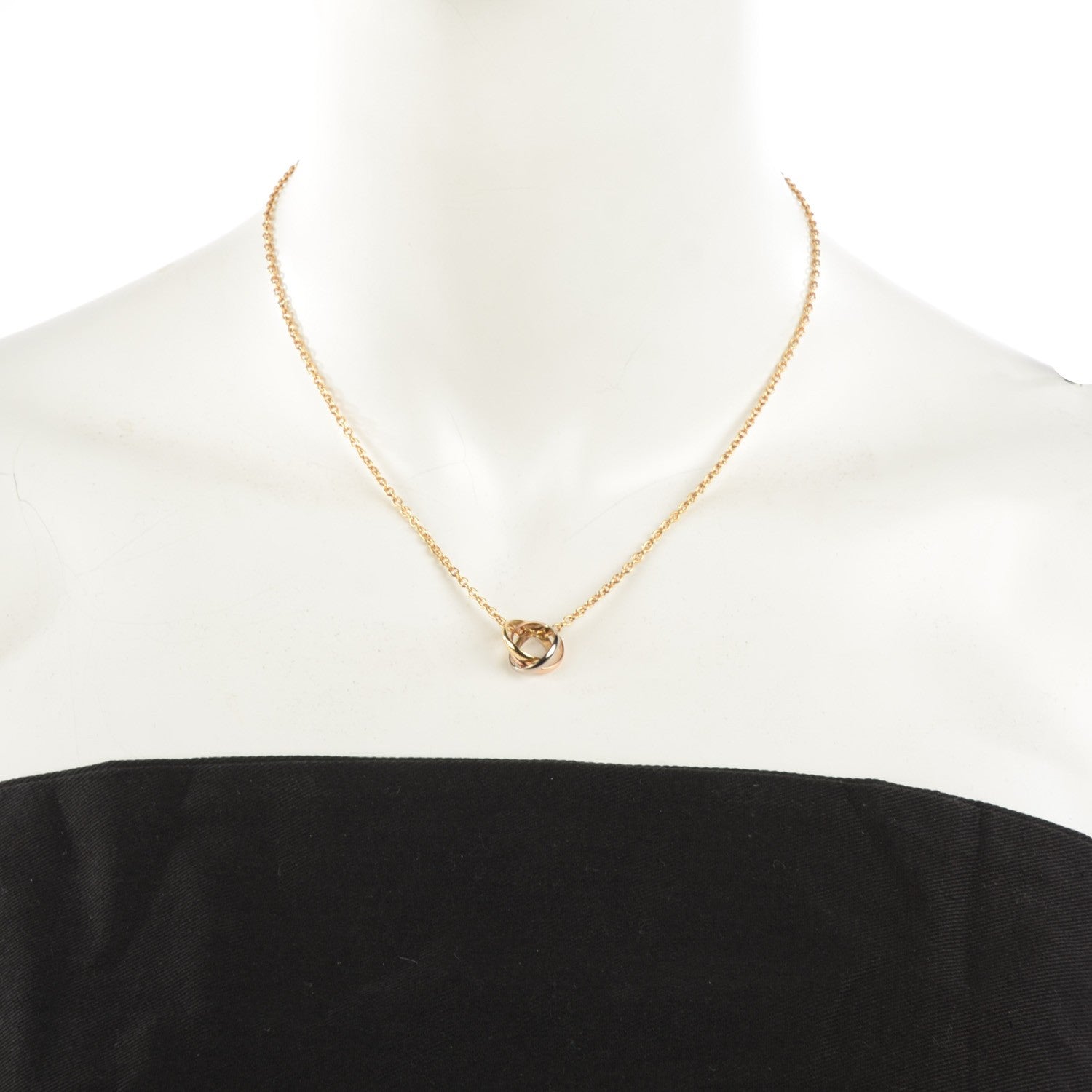 Cartier 18K Pink Yellow White Gold Trinity Pendant Necklace 2 of 7