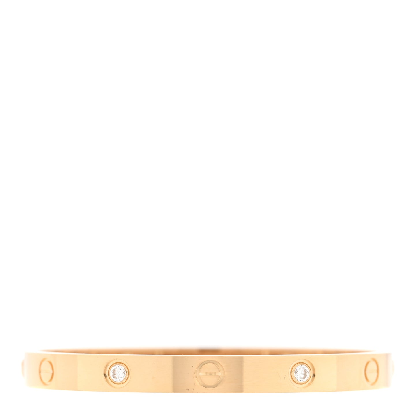 18K Yellow Gold 4 Diamond LOVE Bracelet 17