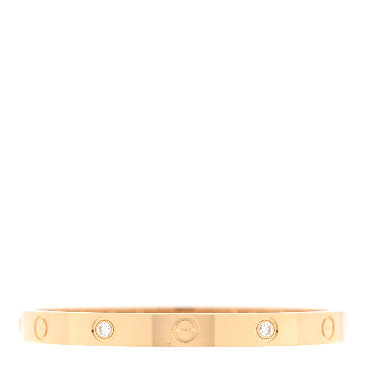 Cartier 18K Yellow Gold 4 Diamond LOVE Bracelet 17 1 of 8